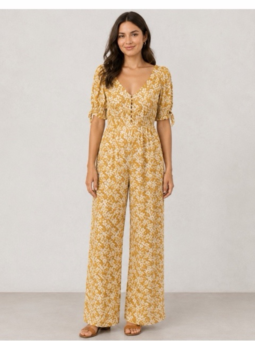 Code‎ X Mode Floral Smocked Jumpsuit